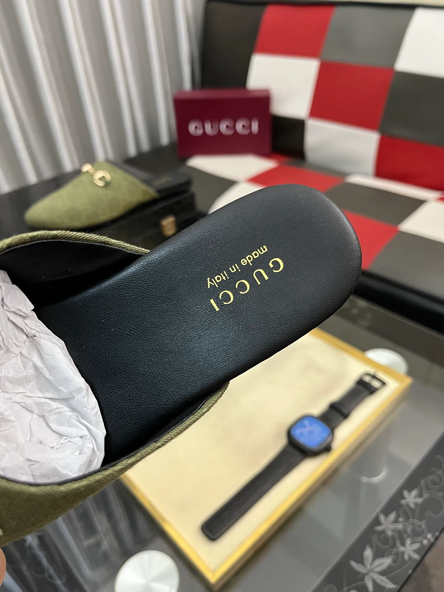 Men's shoes 💰480⌚️⌚️[Gucci] 2024 new season half-slip men's shoes, made of Italian imported first-layer frosted cowhide➕sheepskin lining, original hardware buckle, original combination wear-resistant outsole, real shot 🎬 Very comfortable on the feet, size 36-44